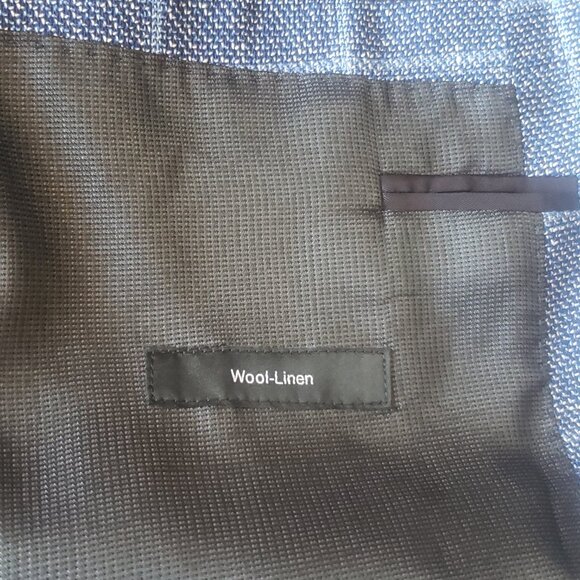 Hugo Boss Genius Blue Plaid Wool Sport Coat Slim Fit size 38R - Picture 11 of 16